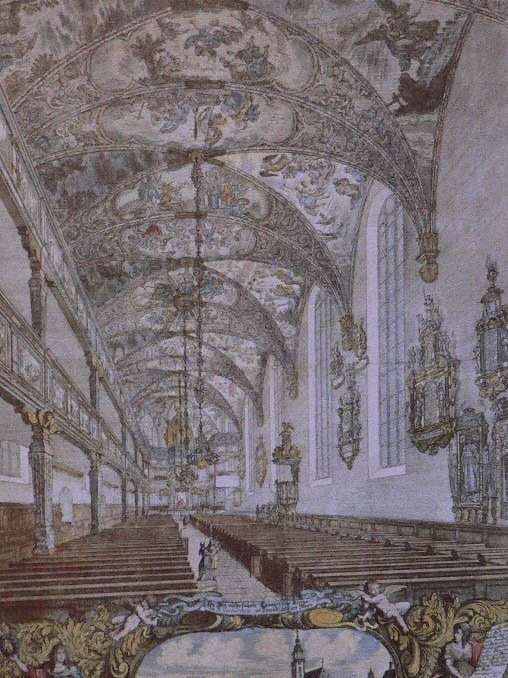 Katharinakirche Frankfurt, schilderij van Johann Ulrich Kraus ca. 1683.